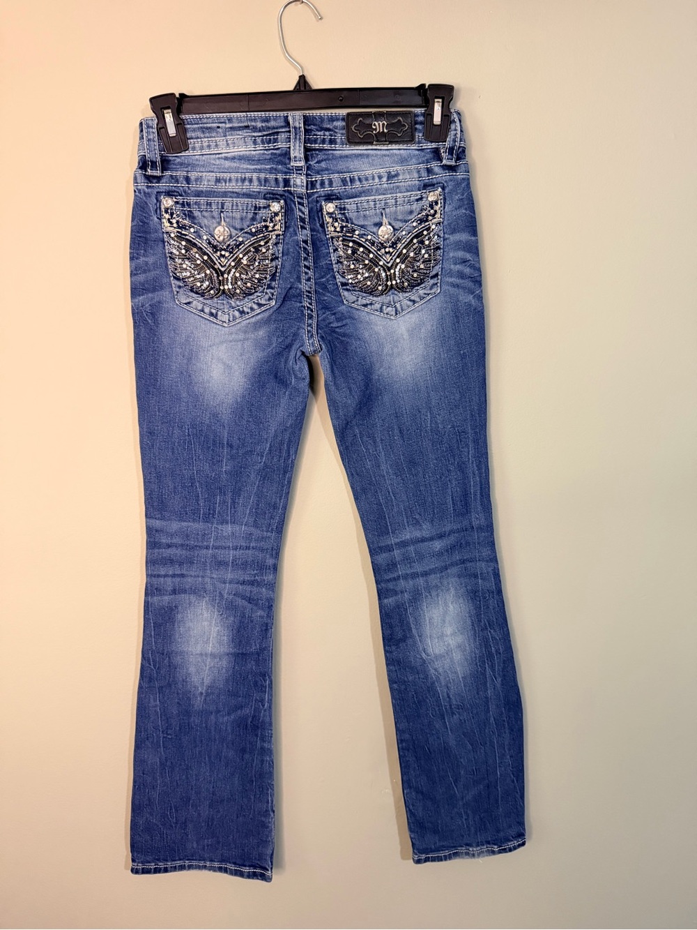 Gorgeous Vintage Miss Me Standard Boot Jeans Embellished Pockets 31-1/2” Inseam
